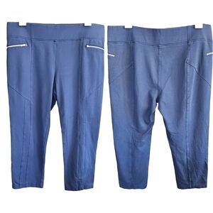 INC Straight Leg Stretch Pull On Comfort Pants Navy Blue Size 16